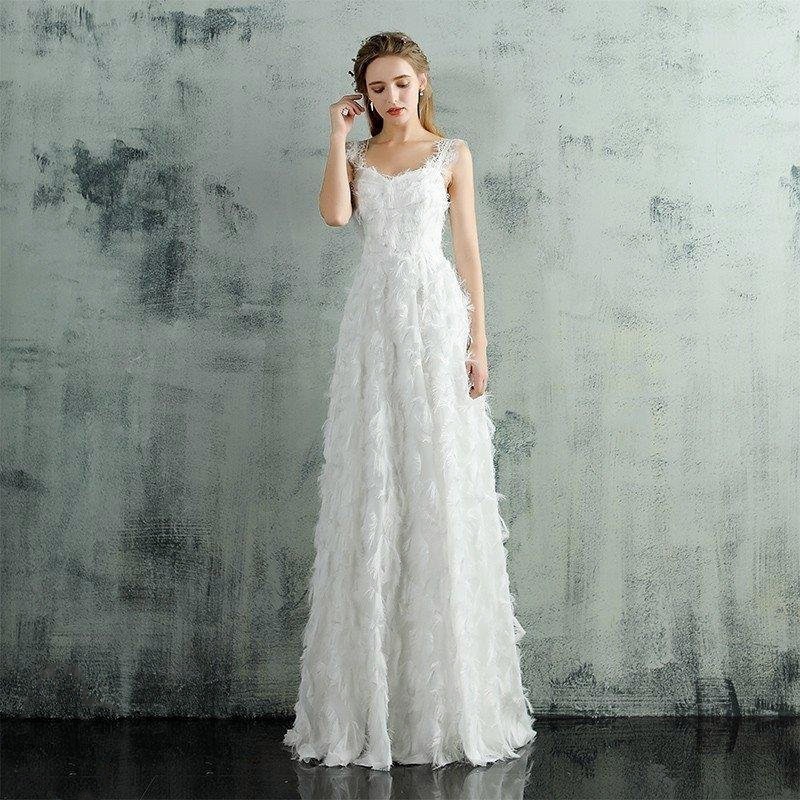 ウエディングドレス aライン 白 ボレル 安い ウェディングドレス 花嫁 結婚式 パーティードレス ドレス+ストール