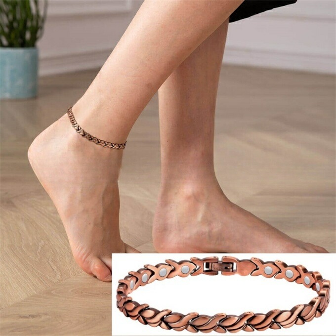 磁気アンクレット 銅製ジュエリー 純銅磁気 エネルギーマグネット付き スレット 痩身 調節可能 健康エネルギー 高磁石 瞑想 ヨガ 銅ブレスレット ハンドメイド 手作り血行促進 疲労回復 痛み
