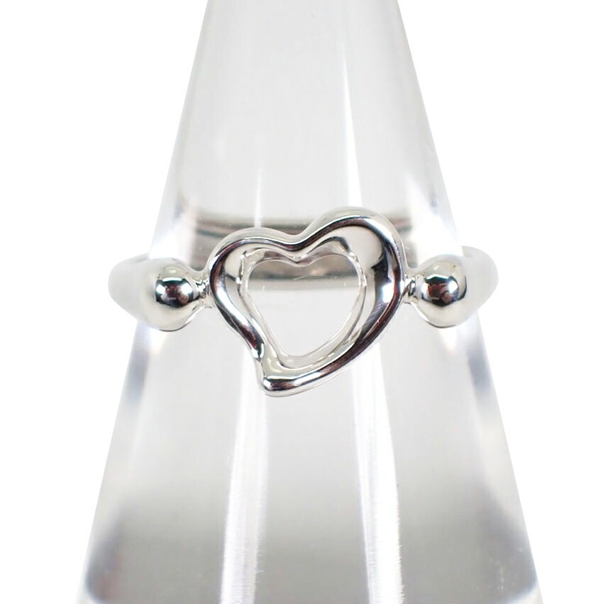 【中古】TIFFANY/ティファニー 925 オープンハート リング 10号[g384-45］