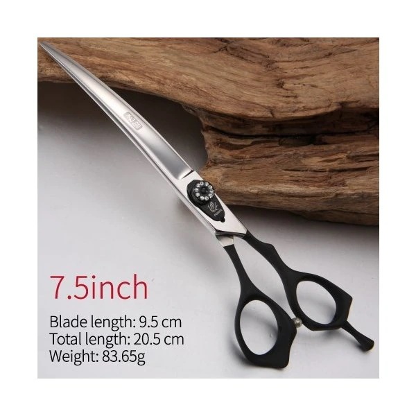 Fenice 7.5 9.0インチプロフェッショナルペット用ハサミ用犬のグルーミング湾曲した右手はさみ送料無料 7.5 inch