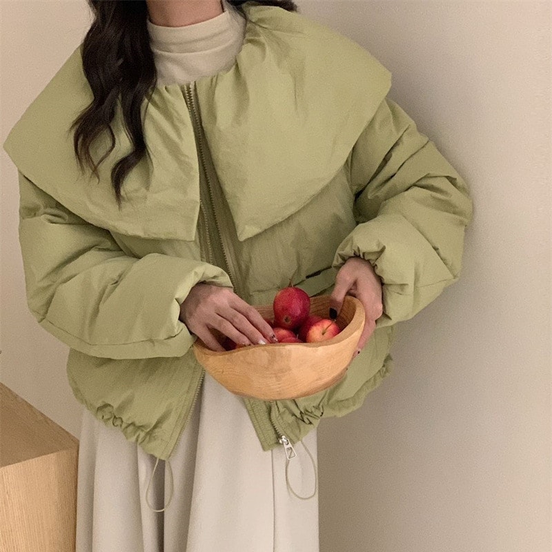 大襟ダウンジャケット短金2024冬の甘い高級感キャンディー色保温白鴨パイルパン服が爆発した