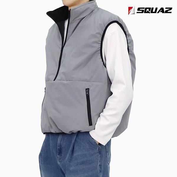 メンズハイネックベストパッド入りハーフジップパッド入りベストSRAT079