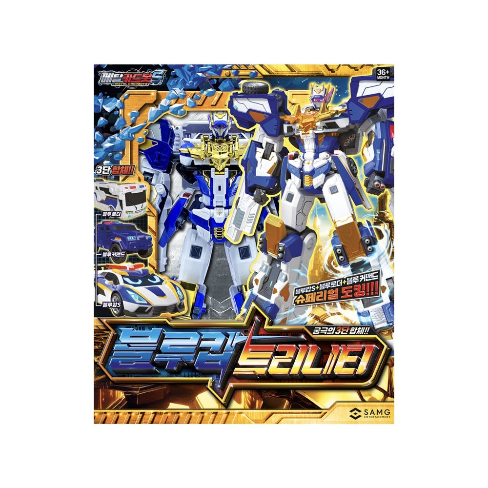 メタルカードボット S/シーズン2/ブルーカップ トリニティ/三種自動車合体/変身ロボット/韓国ロボット/フィギュア/ブルーカプトリニティ/ブルーカプ·トリニティ/CARDBOT TRINITY/正品