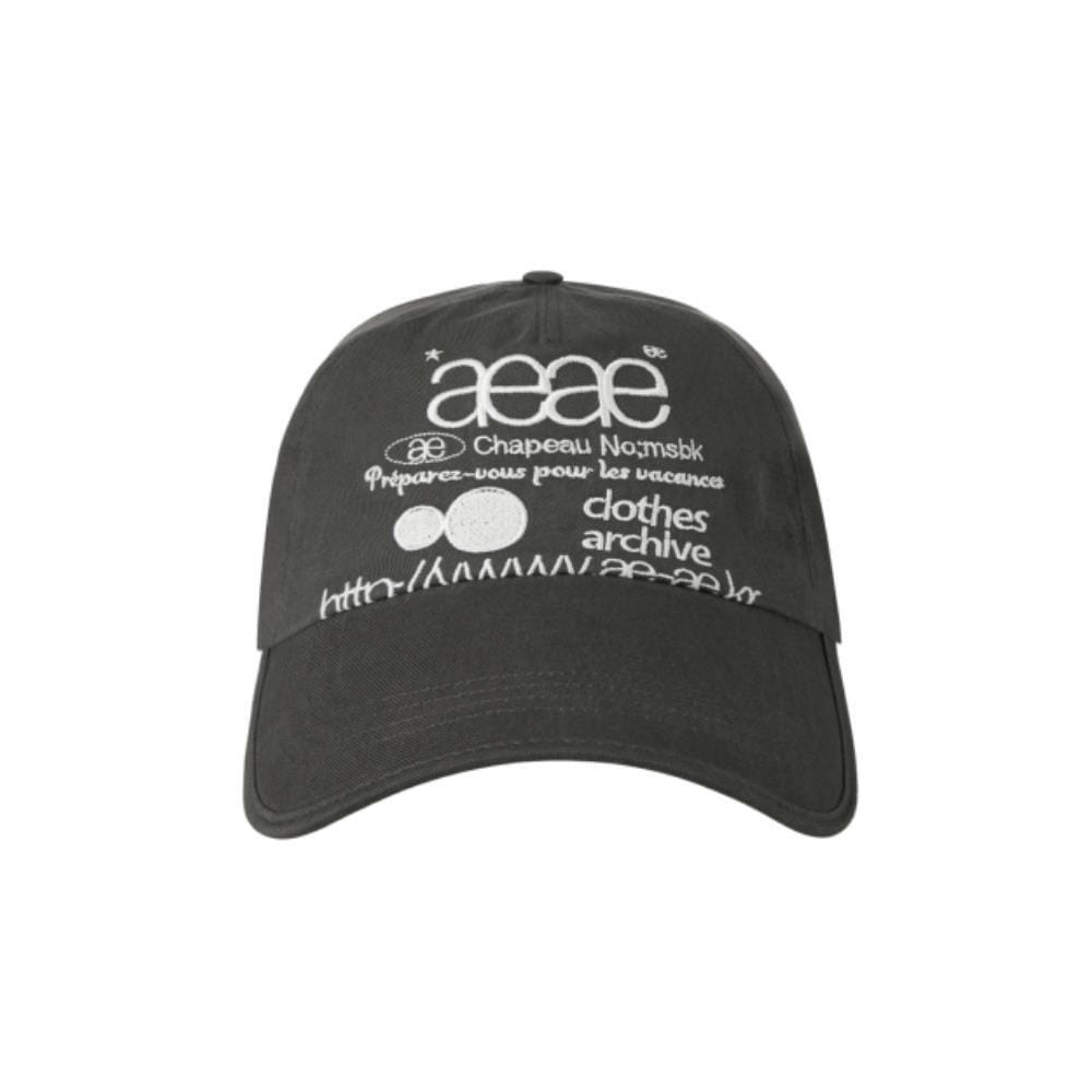 AEAE WEB LOGO 5 PANNEL BALL CAP CHARCOAL AE44FUCA006CHA