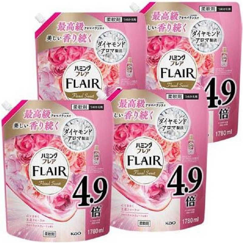 花王　(ケース) ハミングフレア フローラルスウィート つめかえ用 1.78L×4個 ハミング