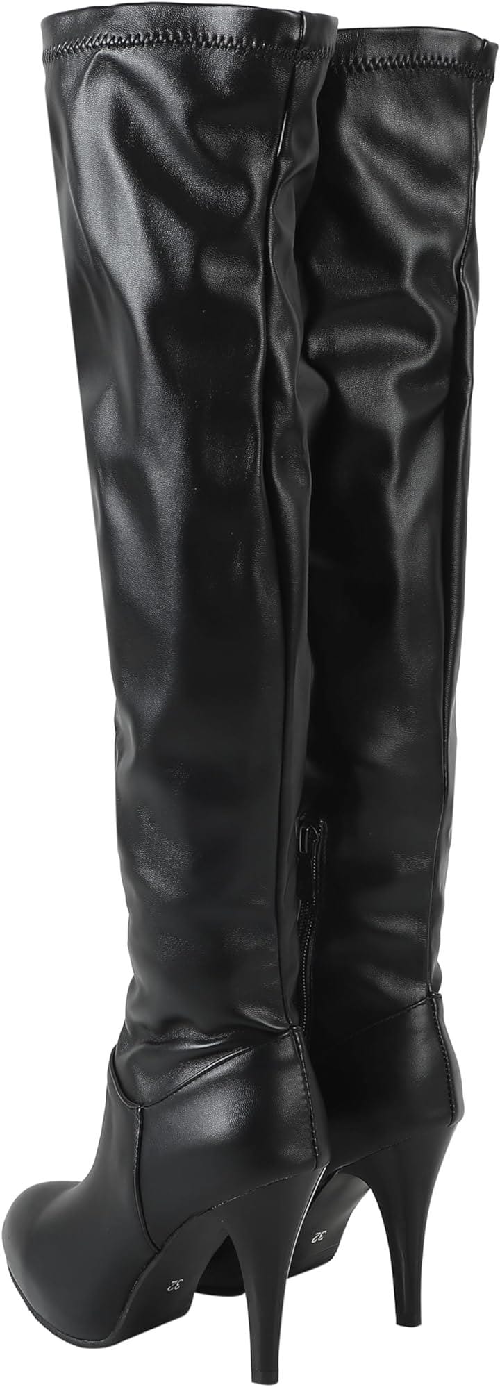 ぴゅありぼん 大きいサイズ まで 厚底 ピンヒール ニーハイブーツ 美脚ブーツ レディース 21.0 cm( ブラック, 21.0 cm)