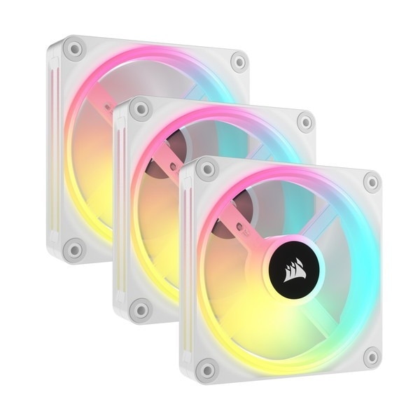 CO-9051006-WW iCUE LINK QX120 RGB WHITE 120mm Magnetic Dome RGB Fan Starter Kit [ケースファン]