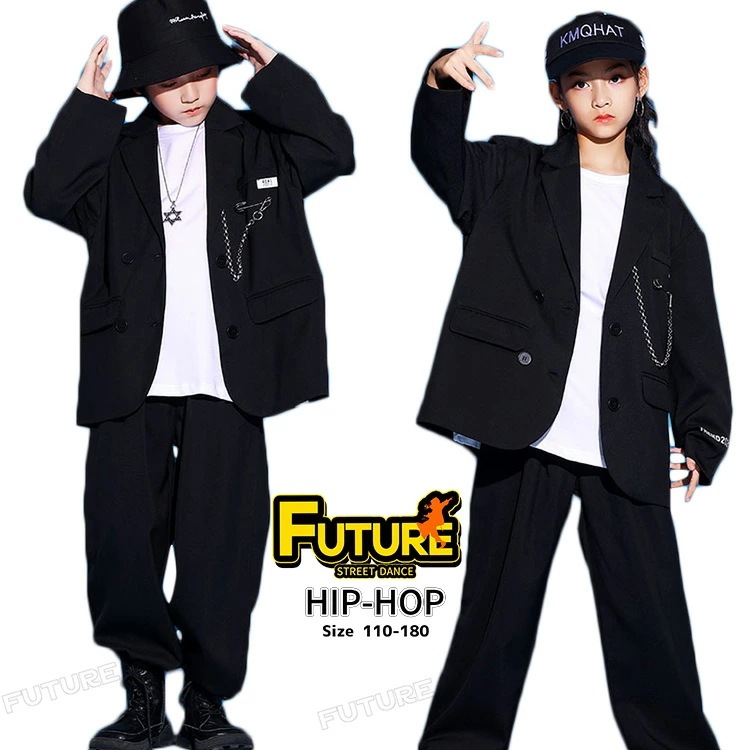 再入荷商品ダンス衣装 スーツ 黒 ヒップホップ ジャケット パンツ ダンス カーゴパンツ ダンス スーツ ブラック パンツスーツ キッズ ダンス 衣装 セットアップ 黒 韓国 衣装 ダンス スーツ パ
