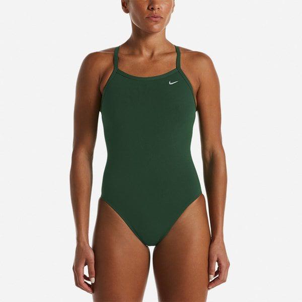 女性水着 アンサー ソリッド レーサー バック 刺繍 & ハイカット NESSA017-371 (コルジグリーン)