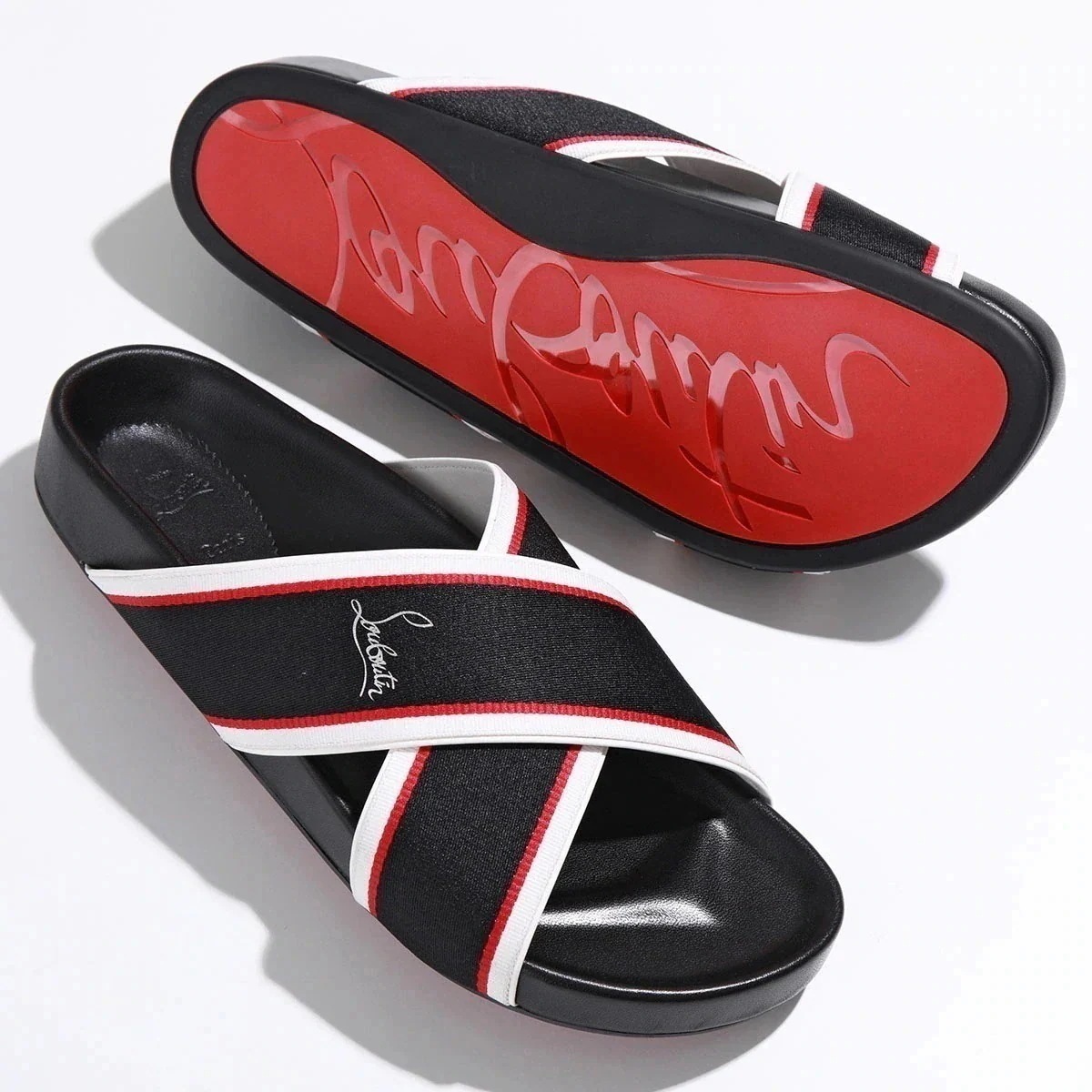 Christian Louboutin クリスチャンルブタン サンダル HOT CROSS BIZZ FLAT 1240606 メンズ クロスベルト シューズ