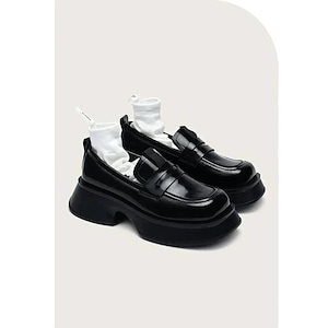 ロングブーツが復活26 新ローファー レースアップ おしゃれ 革靴 シューズ レディース イギリス風 厚底 太ヒール ムートンブーツ おしゃれ 厚底シューズ ショートブーツ