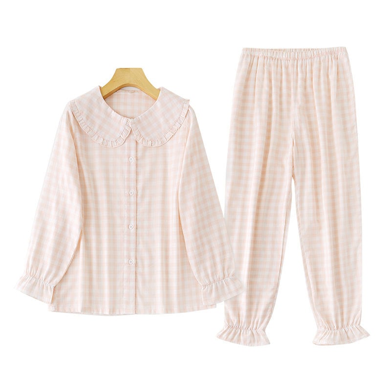 パジャマレディース Vネットパジャマ 長袖 ルームウェア 上下セット 通気性 レディース 綿100%