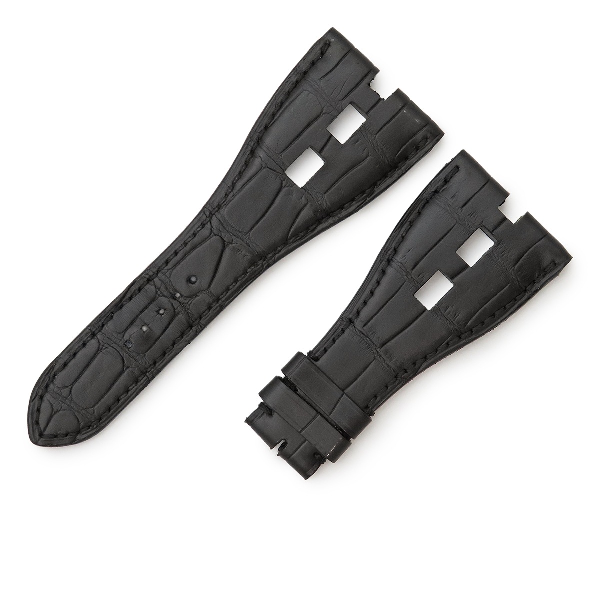 トゥーマッチ用 クロコバンド メンズ 純正 替え ベルト ストラップ 33mm ブラック 黒