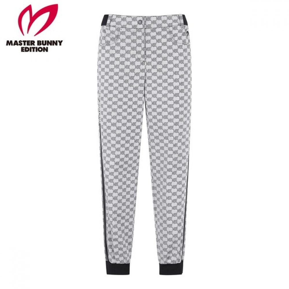 [マスターバニー] レディースロゴジャカード柄ジョガーパンツ