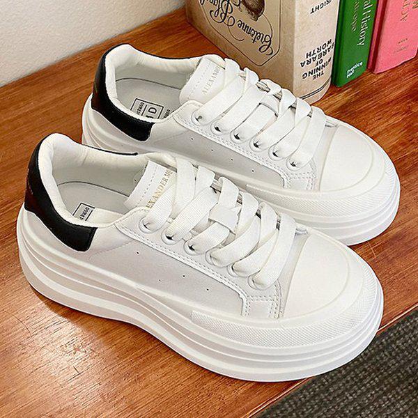 [シューズ] ビーガン背伸び女性用スリップオン スニーカー 6cm/2色 sjaw-803