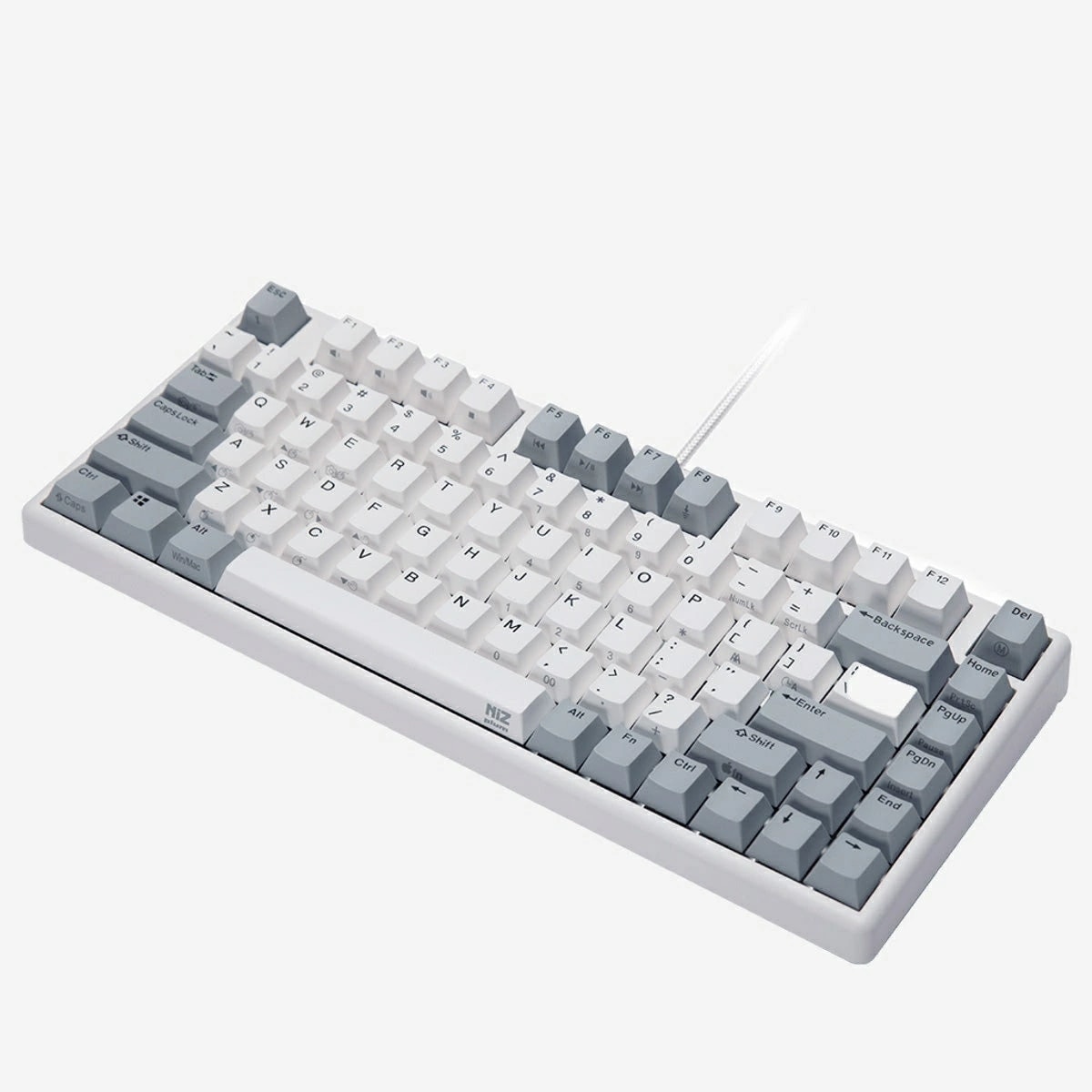 NIZ Micro 静電容量無接点方式キーボード ホワイト 82キー 有線(USB-TypeC)接続 無線（Bluetooth・2.4G Hz）接続 キー荷重35g 英語配列 PBT製キーキャップ搭載