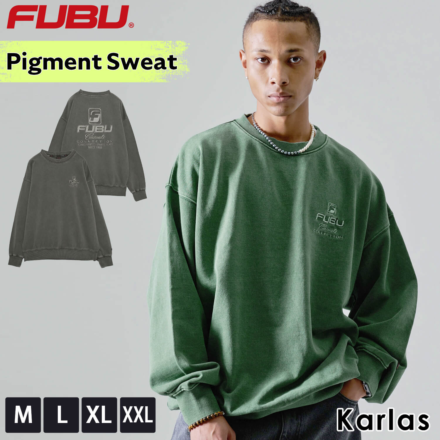 FUBU スウェット メンズ レディース 長袖 トレーナー 裏毛 プルオーバー クルーネック トップス ブランド 秋 冬 ワッペン ロゴ 刺繍 XL XXL オーバーサイズ アメカジ ユニセック