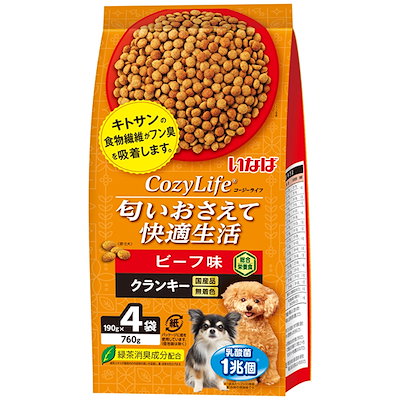 他サイト： いなば Cozy Life クランキー ビーフ味 190g4袋の商品画像
