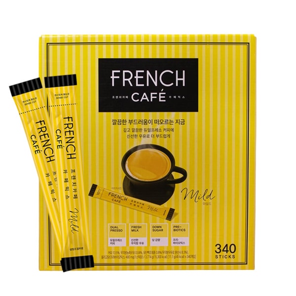 フレンチカフェ コーヒーミックス 11.1g x 340個/無脂肪牛乳/ 低カロリー 低糖コーヒー