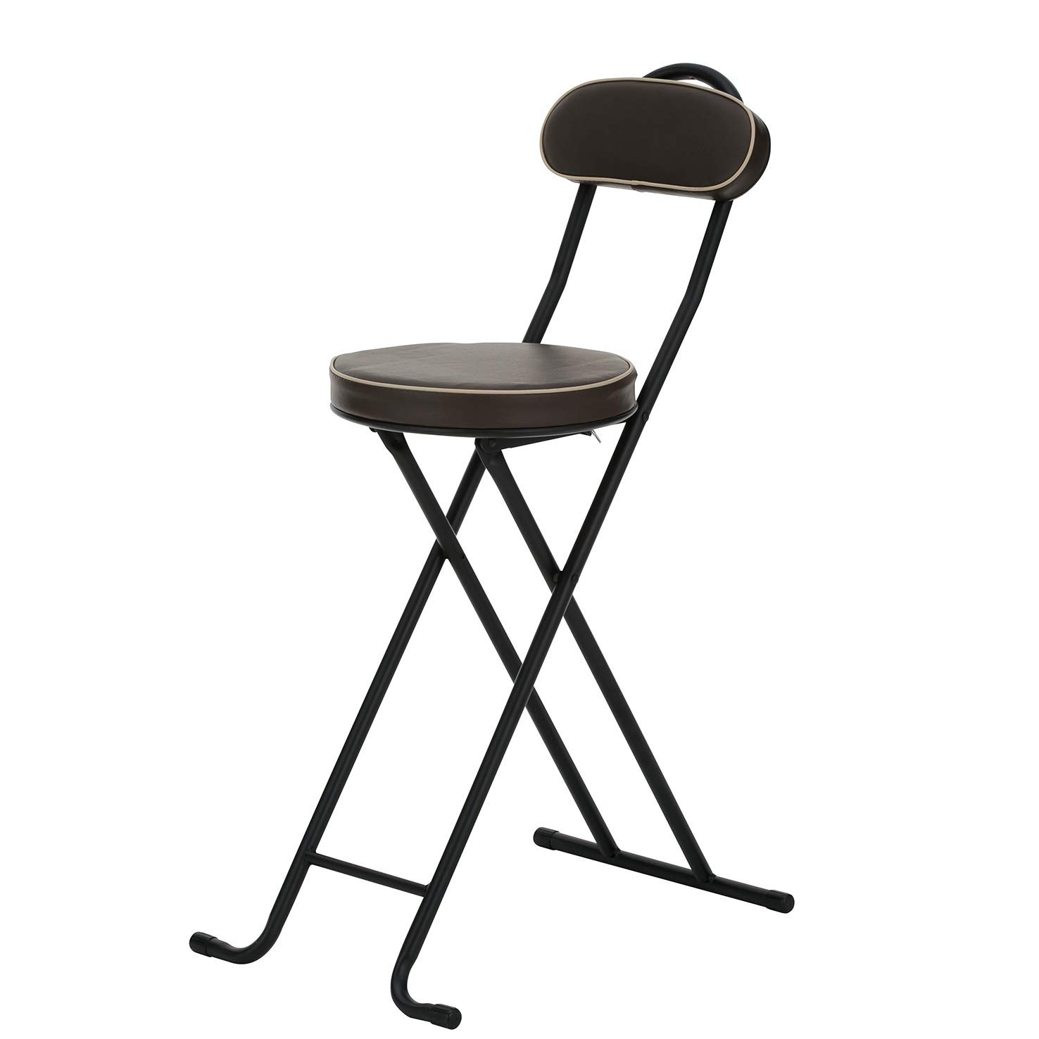 武田コーポレーション 【チェア・折りたたみ・ハイタイプ・キッチン・ダイニング】 ブラウン 35.5×57×86cm 折りたたみ クッションチェア ハイタイプ T8-OKCH86BR