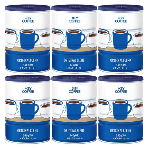 キーコーヒー コーヒー 粉 オリジナルブレンド 缶 340G X6個