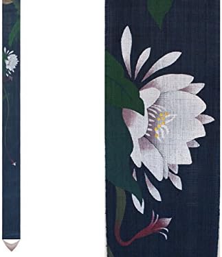 細タペストリー 月下美人 夏 手描き タぺストリー 麻