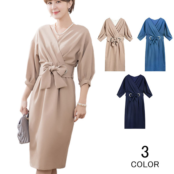 営业促进 レディース ワンピース 春夏秋ワンピ パーティー 膝丈 きれいめ 気品 可愛い オフィス 宴会 フォーマル オフィス 上品 半袖 お出かけ 着痩せ デート 食事会 同窓会 女性 ファション