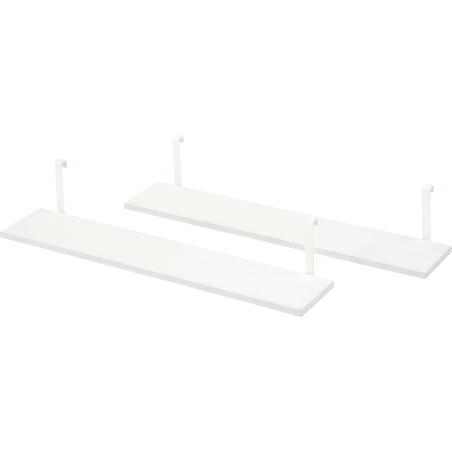 萩原 つっぱり ラック 追加棚 オプション ウォールラック 木目調 2枚セット 幅80 奥行17.5 高さ15 モダン シンプル ホワイト×ホワイト KTR-3142-T80WH