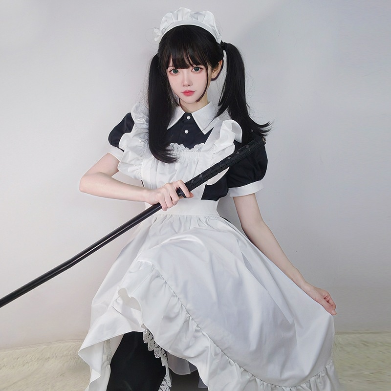 2026新入荷！【早割り】アニメ黒と白半袖男メイド服二次元女装コスプレ伝統的なメイド変装セット