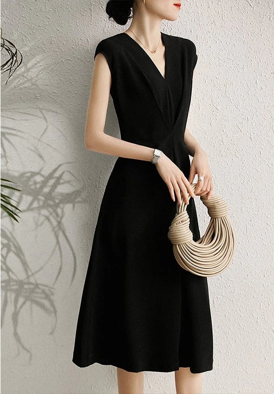 Tシャツワンピース 夏 新作 韓国ファッション黒スカートスリップ生地修身ワンピース