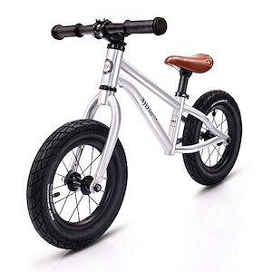 XJD キックバイク 子供用 ペダルなし自転車 2歳6歳対象 12インチ ゴムタイヤ装備 超軽量 アルミ製 高級感溢れ プレゼントに最適  (シルバーH3)