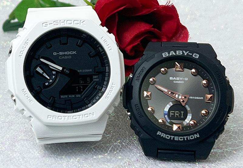 恋人たちのGショック ペアウオッチ G-SHOCK BABY-G ペア腕時計 カシオ 2本セット GA-2100-7AJF BGA-320-1AJF 電池式 アナデジ 人気 婚約　夫婦 高級