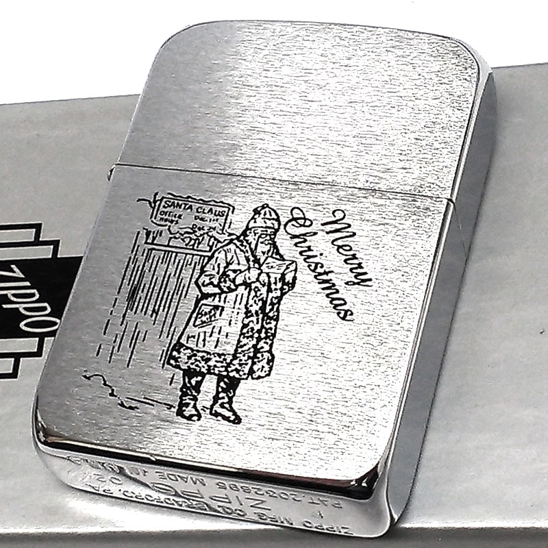 ZIPPO ライター 1941 復刻レプリカ 絶版 クリスマス レア ジッポ サンタ 2002年製 シルバー ビンテージ Xmas 珍しい おしゃれ エッチング レディース 未使用品 ヴィンテージ