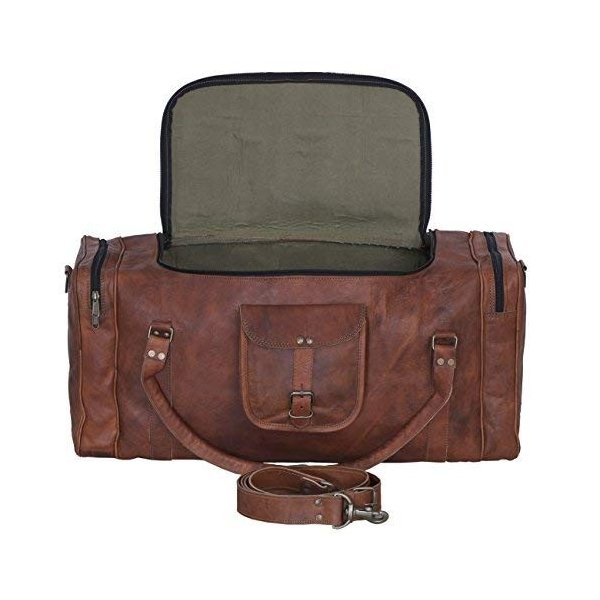 KPL Leather duffelbag 24 Inch U Zip holdall Travel sports Weekend gym Sports 並行輸入品 19,525円