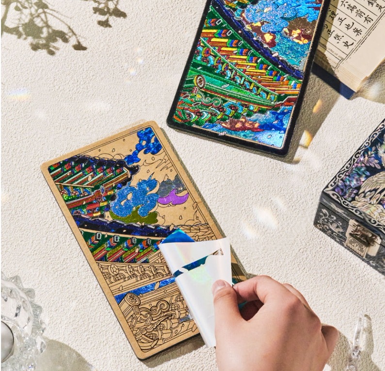 宮殿デザイン グリッティングDIY 4セット,オブジェ