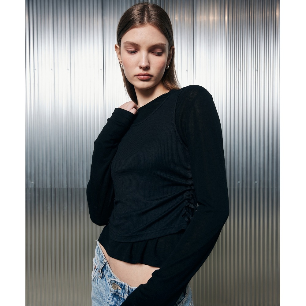 LARTIGENT L2 レイヤード T シャツ(ブラック)