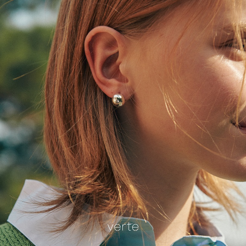 [925 silver] Deux.silver.107 / walnut イヤリング (silver)