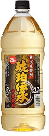 【送料無料】福徳長酒類 熟成麦焼酎 琥珀伝承 25度 2700ml 2.7L6本/1ケース【北海道東北四国九州沖縄県は別途送料がかかります】