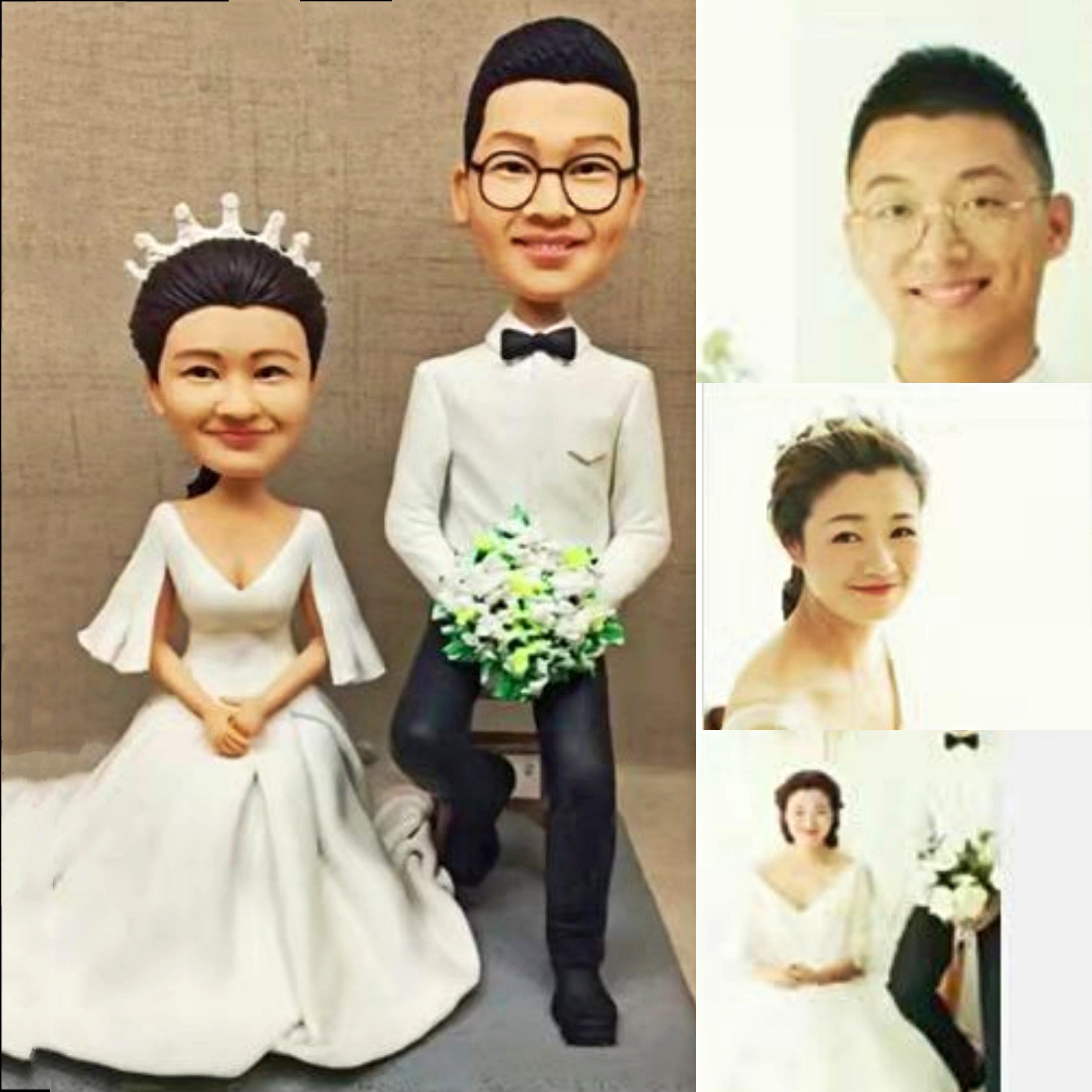【オーダーメイド】3D肖像画 似顔絵 人形 フィギュア 結婚祝い 周年記念日 カップル 彼氏 彼女 夫婦 両親 贈呈品 記念品