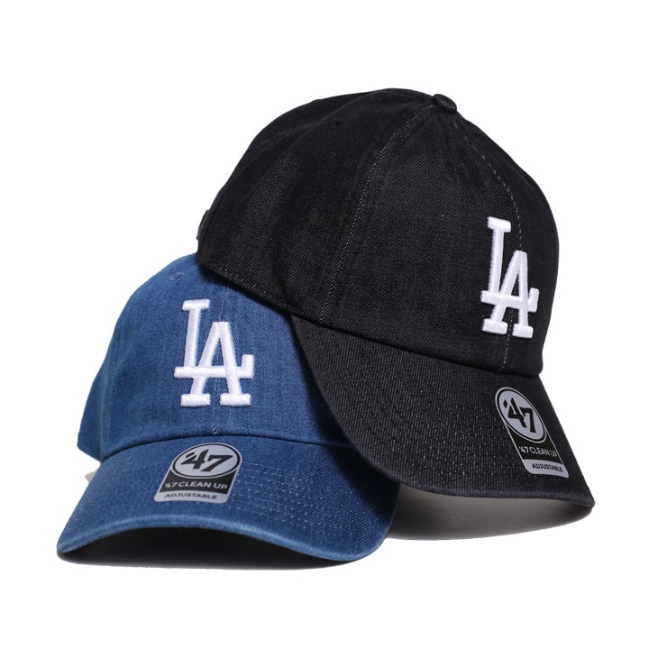 7 キャップ ドジャース 公式 デニムキャップ メンズ レディース 春夏秋冬用 インディゴブルー 黒 大きいサイズ MLB Dodgers LA ロゴ フォーティセブン
