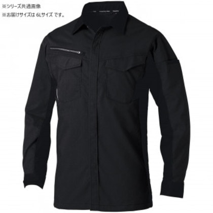 桑和 3478-02 長袖シャツ 6Lサイズ ブラック(4)