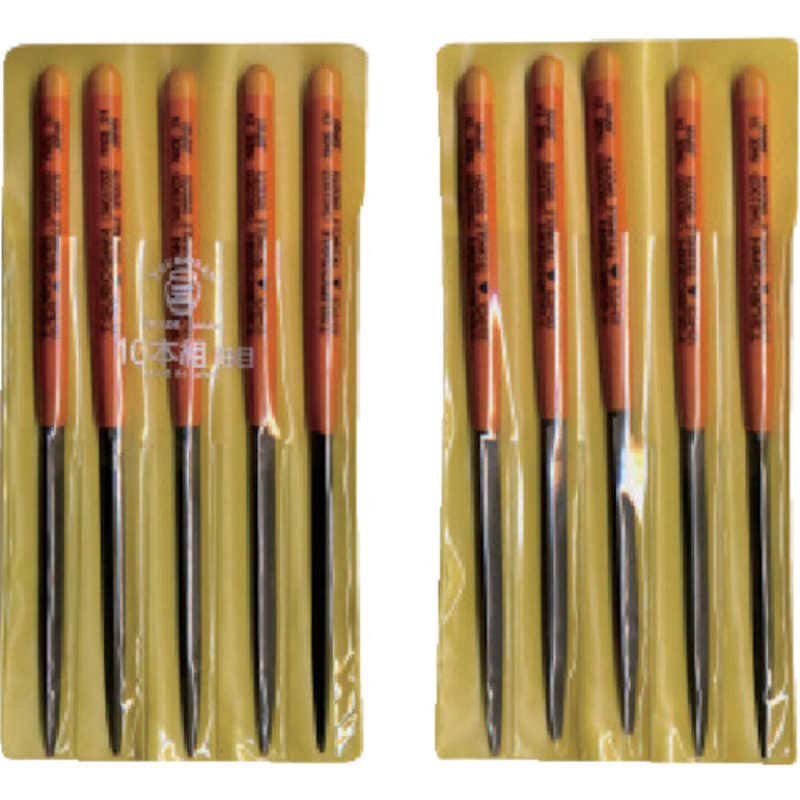 ツボサン　組ヤスリ 10本組 三角 細目　SA01003