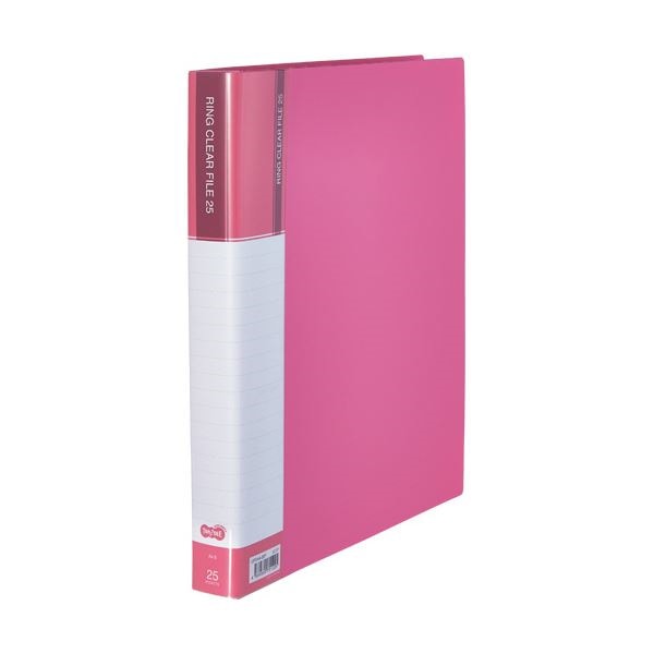 （まとめ） TANOSEEPPクリヤーファイル（差替式） A4タテ 30穴 25ポケット ピンク 1冊 10セット