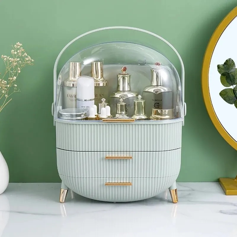 大容量化粧品収納ボックス,化粧オーガナイザー,理髪テーブル,ブラシホルダー,引き出し,スキンケア