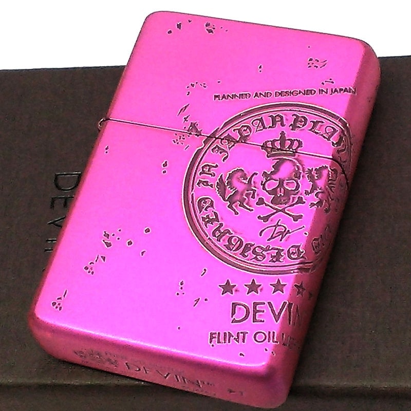 オイルライター デヴィン 紫 フリント式 DEVIN ロゴ 艶消し マットパープル ゴールドインサイドユニット 日本製 金タンク おしゃれ かっこいい メンズ プレゼント ギフト