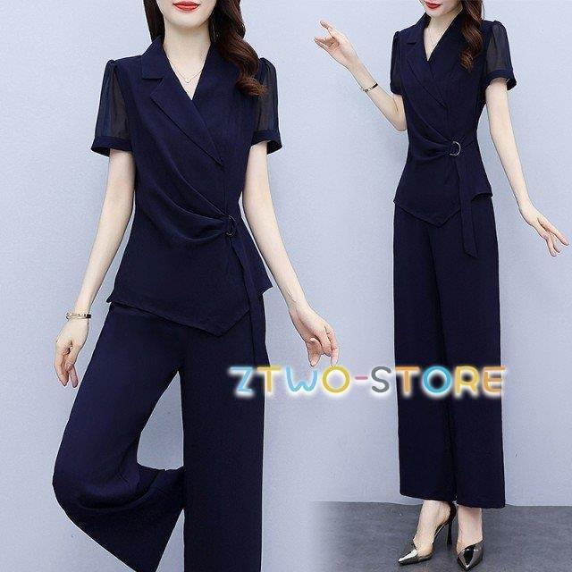 かっこいい パンツドレス セットアップ レディース パーティードレス 結婚式 お呼ばれドレス パンツ 袖あり 大きいサイズ 通勤服 3L 4L 5L 6L おしゃれ