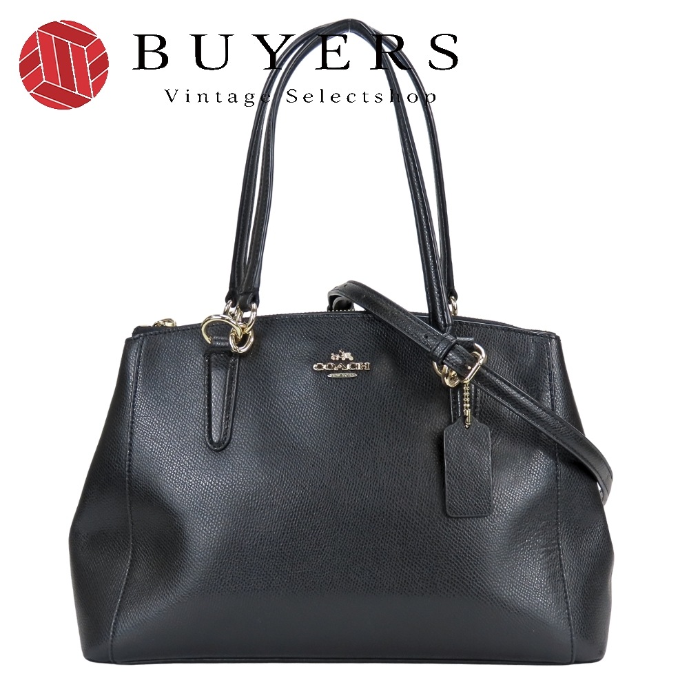 中古 トートバッグ F36637 レザー ブラック ゴールド金具 2WAY 斜め掛け ショルダー レディース 女性