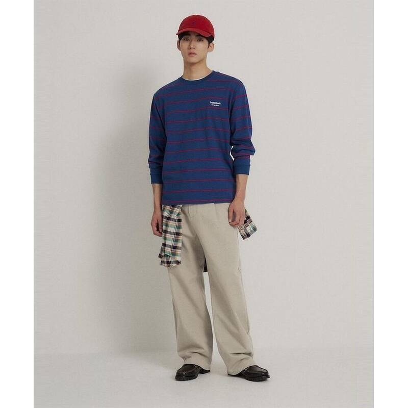 BEANPOLE MEN クラブ マルチストライプ Tシャツ - ネイビー BC6241C63R 405943