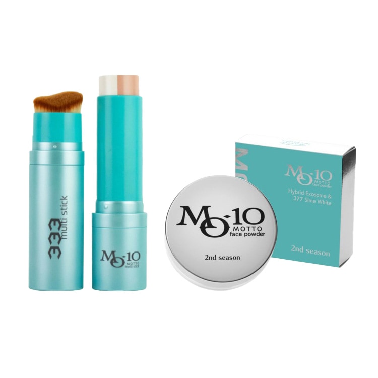 セット販売！正規品　MOTTO フェイスパウダー 2nd season モット セカンド 4g MO-10 & MOTTO 333 トリプルスリー マルチスティックファンデーション12.5g