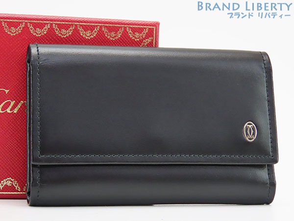 未使用カルティエパシャ6連キーケースキーリングキーホルダーカーフレザーL3000127